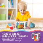 LiKee Montessori Toys for 1 Year Old, 6pcs Multi Sensory Shapes, Toddler Developmental Learning Birthday Gifts, Baby Toys 12+ Months (Cube)