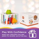 LiKee Montessori Toys for 1 Year Old, 6pcs Multi Sensory Shapes, Toddler Developmental Learning Birthday Gifts, Baby Toys 12+ Months (Cube)