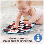 Ms. Rachel Official Tummy Time Activity Bus Folding Play Mat with Baby Mirror & Sensory Toys for Interactive Play Baby Learning Toys for Boys & Girls Ages 3 Months - 1+ Year