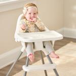 Regalo Baby Basics® High Chair for Babies and Toddlers, Baby High Chair with Removable Oversized Tray & Cup Holder, 5-Point Harness, Easy to Clean Toddler High Chair, White
