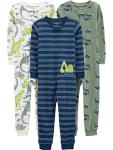 Simple Joys By Carter's Boys Snug-fit Footless Cotton Pajamas Baby And Toddler Sleepers, Blue/Green Dino, 18 Months US