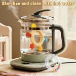 Baby Teething Rings Rattle Toys - BPA-Free Silicone Teether for 0-24 Months Infants & Toddlers, Safe Soft Chew Toys with Rattle Sound, Essential Teething Relief for Babies