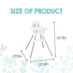 Regalo Baby Basics® High Chair for Babies and Toddlers, Baby High Chair with Removable Oversized Tray & Cup Holder, 5-Point Harness, Easy to Clean Toddler High Chair, White