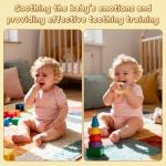 Baby Teething Rings Rattle Toys - BPA-Free Silicone Teether for 0-24 Months Infants & Toddlers, Safe Soft Chew Toys with Rattle Sound, Essential Teething Relief for Babies