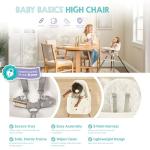 Regalo Baby Basics® High Chair for Babies and Toddlers, Baby High Chair with Removable Oversized Tray & Cup Holder, 5-Point Harness, Easy to Clean Toddler High Chair, White