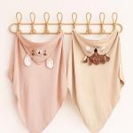 Konssy 2-Pack Muslin Baby Hooded Towels, 100% Cotton, Soft and Absorbent Baby Bath Towels for Newborn, Infant & Toddler with Animal Hooded Design(Bunny & Deer)