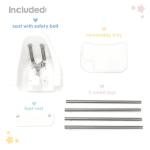 Regalo Baby Basics® High Chair for Babies and Toddlers, Baby High Chair with Removable Oversized Tray & Cup Holder, 5-Point Harness, Easy to Clean Toddler High Chair, White