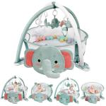 dearlomum 4-in-1 Baby Play Mat Baby Gym, Activity Mat for Floor Exercise Gym Ball Pit Including 30 Balls with 5 Infant Learning Sensory Baby Toys for Newborn Toddler Boy & Girl Gifts(Elephant)