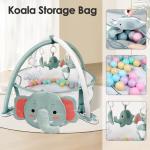 dearlomum 4-in-1 Baby Play Mat Baby Gym, Activity Mat for Floor Exercise Gym Ball Pit Including 30 Balls with 5 Infant Learning Sensory Baby Toys for Newborn Toddler Boy & Girl Gifts(Elephant)