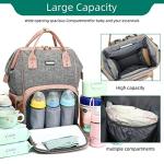 GAIVP Diaper Bag Backpack, Diaper Bags for Baby Girls Boys, Baby Bags for Moms Dads, Nappy Changing Bag with Insulated Pockets,Multi-functional Waterproof Backpack with Stroller straps-Pink