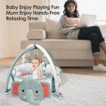 dearlomum 4-in-1 Baby Play Mat Baby Gym, Activity Mat for Floor Exercise Gym Ball Pit Including 30 Balls with 5 Infant Learning Sensory Baby Toys for Newborn Toddler Boy & Girl Gifts(Elephant)