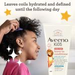 Aveeno Kids Coily Hair Leave-In Conditioner, Toddler Leave-In Conditioner for Sensitive Scalps Gently Detangles & Moisturizes Leaving Natural Curls & Coils Smooth, Hypoallergenic, 8 fl. oz