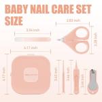 Baby Nail Care Set, 5 in 1 Baby Nail File Clippers Infant Grooming Kit Manicure Set for Newborn, Infant, Toddler, and Kids, Pink
