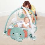 dearlomum 4-in-1 Baby Play Mat Baby Gym, Activity Mat for Floor Exercise Gym Ball Pit Including 30 Balls with 5 Infant Learning Sensory Baby Toys for Newborn Toddler Boy & Girl Gifts(Elephant)