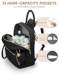 Pritent Diaper Bag Backpack,Baby Essentials Diapers Bag with Pacifier Case,Multipurpose Stylish Large Capacity Travel Backpack for Baby Girl/Boy(M-Black)