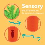 Nuby Silicone Carrot Tube Teether - Baby Teething Toy - Massaging Bristles for Sore Gums - 3+ Months - Easter Basket Stuffer