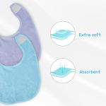 Vicloon Baby Bibs, 8Pcs Terry Bib Set, Baby Bibs for Girls & Boys, Terry Drool Cotton Bibs Waterproof Protection, Soft Absorbent Set for Teething and Drooling, Adjustable Hook-&-Loop Closure(color)