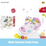 Baby Gyms Play Mats, Play Piano Gym Mat, Activity Mat for Tummy Time with 5 Infant Learning Sensory, Music and Lights for Newborns and Toddlers (Pink)