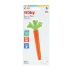 Nuby Silicone Carrot Tube Teether - Baby Teething Toy - Massaging Bristles for Sore Gums - 3+ Months - Easter Basket Stuffer
