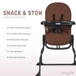 Dream On Me Snack and Stow Highchair | Adjustable Feeding Chair with Removable Tray, Lightweight, Foldable Design, Easy to Clean, Perfect for Toddlers & Infants