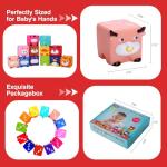 beeqoo Soft Baby Blocks – Stacking & Building Toys for Babies and Toddlers – 12 No Hole Squeeze Animals Blocks – Sensory Teething Toys for Infant 6 Months+