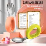 Yimido Toddler Utensils - Baby Forks and Spoons Set - Kids Stainless Steel Silverware - Children Safe - Self Feeding - Dishwasher Safe (Orange + Green)