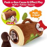 CuteZone Baby Toys 6-12 Months - Soft Plush Jungle Stuffed Animal Sensory Set with Rattle, Squeaker & Mirror, Montessori Cause & Effect Toys, Easter Gifts Easter Basket Stuffers for Baby Boys Girls