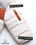 Volcom Boy Baby Snowsuit - Soft Fleece Lined Insulated Pram Infant Snowsuit with Sherpa Lined Hood - Baby Winter Clothes, Size 6-9M, Bone Colorblock