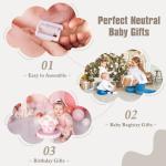 5-in-1 Plush Baby Play Gym & Activity Mat, Baby Play Mats, Baby Gym with Convertible Design, Tummy Time Mat with Pillow, 6 Sensory Toys for Newborn to Toddler, Pink