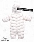 Volcom Boy Baby Snowsuit - Soft Fleece Lined Insulated Pram Infant Snowsuit with Sherpa Lined Hood - Baby Winter Clothes, Size 6-9M, Bone Colorblock