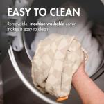 Boon Puff+ Inflatable Baby Bather - Portable Infant Bathtub Baby Bath Seat Includes Microfleece Cover, Swaddle Wings, and Storage Bag - Baby Tubs for Newborns - Portable Tub for Infants - Checker