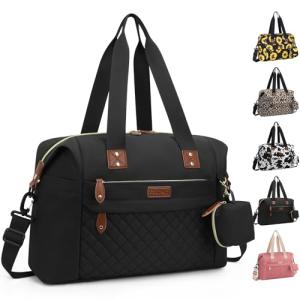 Pritent Diaper Bag Tote - Diaper Baby Bags with Pacifier Case, Shoulder Straps, Stroller Clips, Waterproof Large Mommy Maternity Travel Baby Bag for Mom and Dad, Medium, Black