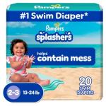 Pampers Swim Diapers - Splashers - Size 2-3, 20 Count, Gap-Free Disposable Baby Swimming Pants