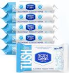 Nice 'N CLEAN Flushable Toddler Wipes 42ct (6-Pack) | 100% Plant-Based, Unscented Wet Wipes for Sensitive Skin | Potty Training Essentials | Flushable Baby Wipes for All Ages
