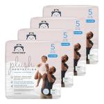 Amazon Brand - Mama Bear Plush Protection Disposable Baby Diapers, Hypoallergenic, Fragrance-Free, Leak Protection, Size 5, 124 Count (4 Packs of 31), White and Cloud Dreams