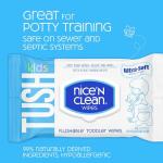 Nice 'N CLEAN Flushable Toddler Wipes 42ct (6-Pack) | 100% Plant-Based, Unscented Wet Wipes for Sensitive Skin | Potty Training Essentials | Flushable Baby Wipes for All Ages