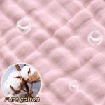 MUKIN Baby Drooling Towel, Snap Bibs, Muslin Bibs, 6 Pack, Adjustable, Soft Cotton (Gradient Pink)