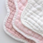 MUKIN Baby Drooling Towel, Snap Bibs, Muslin Bibs, 6 Pack, Adjustable, Soft Cotton (Gradient Pink)