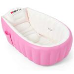 Inflatable Baby Bathtub, Kid Infant Toddler Infant Newborn Inflatable Foldable Shower Pool (Pink)