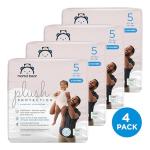 Amazon Brand - Mama Bear Plush Protection Disposable Baby Diapers, Hypoallergenic, Fragrance-Free, Leak Protection, Size 5, 124 Count (4 Packs of 31), White and Cloud Dreams