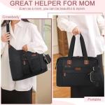 Pritent Diaper Bag Tote - Diaper Baby Bags with Pacifier Case, Shoulder Straps, Stroller Clips, Waterproof Large Mommy Maternity Travel Baby Bag for Mom and Dad, Medium, Black