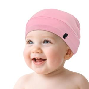 Baby Silky Satin Bonnet for 0-6 Months -Adjustable Infant Hair Care Sleep Cap - Pink
