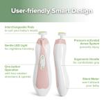 haakaa Baby Nail Trimmer Electric Baby Nail Clippers Kit for Newborn, Toddler or Adults Fingernails and Toenails Care, Baby Nail Care Set & Extra 4 Replacement Pads Combo