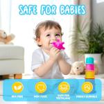 Montessori Toys for Babies 0-3-6-12 Months, 6 in 1 Baby Toys 4 5 6 7 8 9 Month Old, Baby Blocks Stacking Toys, Infant Baby Sensory Development Learning Toys Gifts for 1 2 3 Year Old Boys Girls