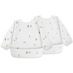 Susurration Baby Bibs with Sleeves for Eating, 2 Pack Reusable Waterproof Bibs Toddler Bibs with Sleeves, 6-36 Months Baby Feeding Essentials - Grey Moon