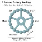 3 Pack Ring Teether Baby Infant Toys, Baby Essentials, Silicone Teething Ring Toys for Babies 0-6 Months, Seposeve Toddler Teethers 6-12 Months 12-24 Months, Infant Teething Relief, Green Blue White