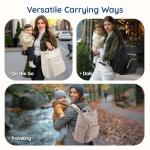 mommore Neoprene Diaper Bag Backpack Small Lightweight Baby Diaper Bags Water Resistant Diaper Backpack for Boys Girls Newborn with Changing Pad, Stroller Straps