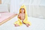 HIPHOP PANDA Hooded Towel - Rayon Made from Bamboo, Bath Towel with Bear Ears for Newborn, Babie, Toddler, Infant - Absorbent Large Baby Towel - Yellow Duck, 30 x 30 Inch