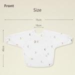 Susurration Baby Bibs with Sleeves for Eating, 2 Pack Reusable Waterproof Bibs Toddler Bibs with Sleeves, 6-36 Months Baby Feeding Essentials - Grey Moon