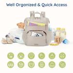 mommore Neoprene Diaper Bag Backpack Small Lightweight Baby Diaper Bags Water Resistant Diaper Backpack for Boys Girls Newborn with Changing Pad, Stroller Straps